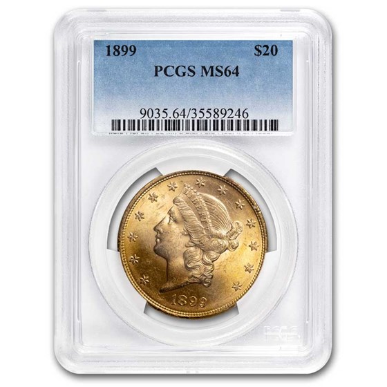 1899 $20 Liberty Gold Double Eagle MS-64 PCGS 1899 $20 Liberty Gold Double Eagle MS-64 PCGS